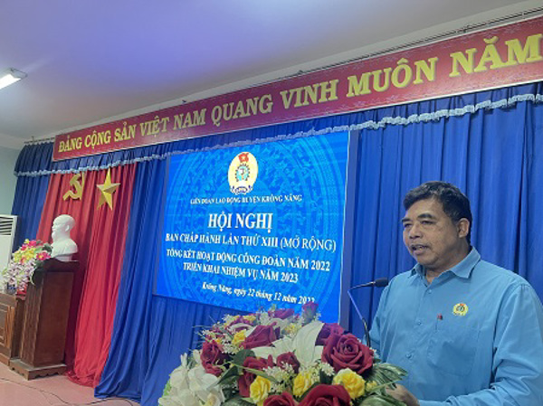 Công đoàn huyện Krông Năng tổng kết hoạt động Công đoàn năm 2022