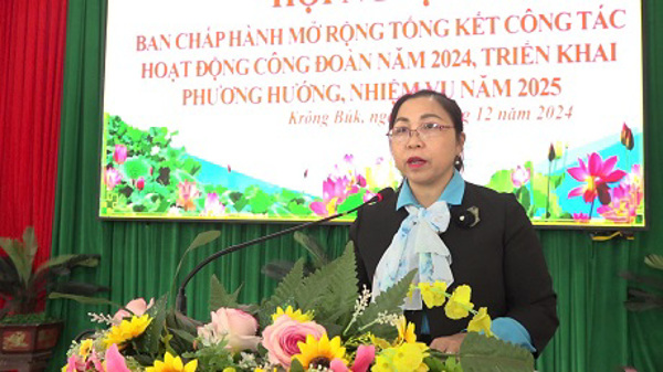 Liên đoàn Lao động huyện Krông Búk tổ chức Hội nghị tổng kết hoạt động công tác công đoàn năm 2024 và triển khai phương hướng nhiệm vụ năm 2025.