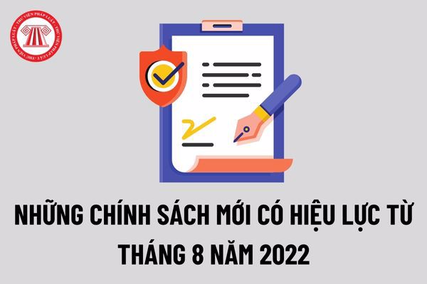 CHÍNH SÁCH MỚI CÓ HIỆU LỰC TỪ CUỐI THÁNG 08/2022