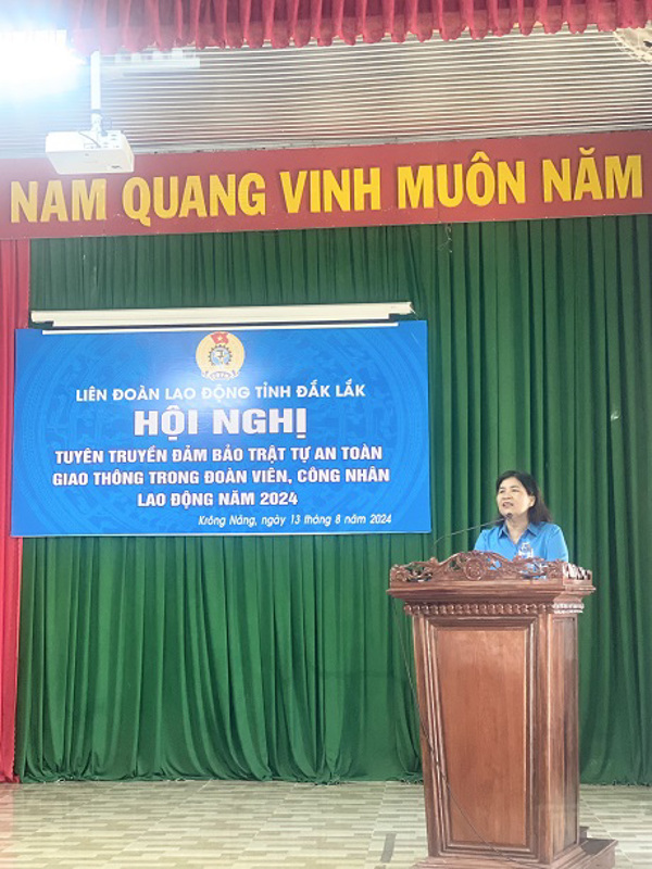 Hội nghị tuyên truyền, đảm bảo trật tự an toàn giao thông trong đoàn viên, CNVCLĐ tại huyện Krông Năng