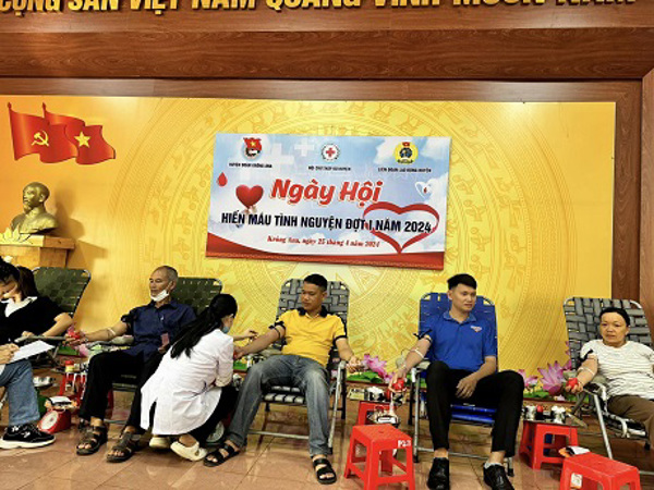 Đoàn viên, người lao động tại các đơn vị CĐCS trên địa bàn huyện Krông Ana  tích cực tham gia Ngày Hội hiến máu tình nguyện đợt 1 năm 2024